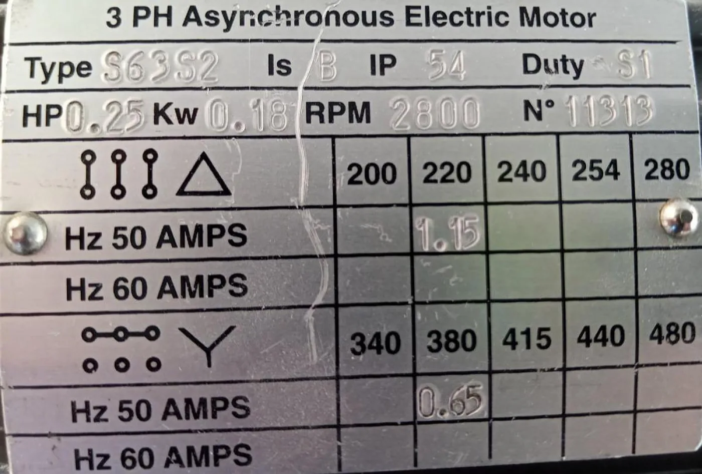Indur 3 PH Asynchronous Getriebe Motor S6332 - 5