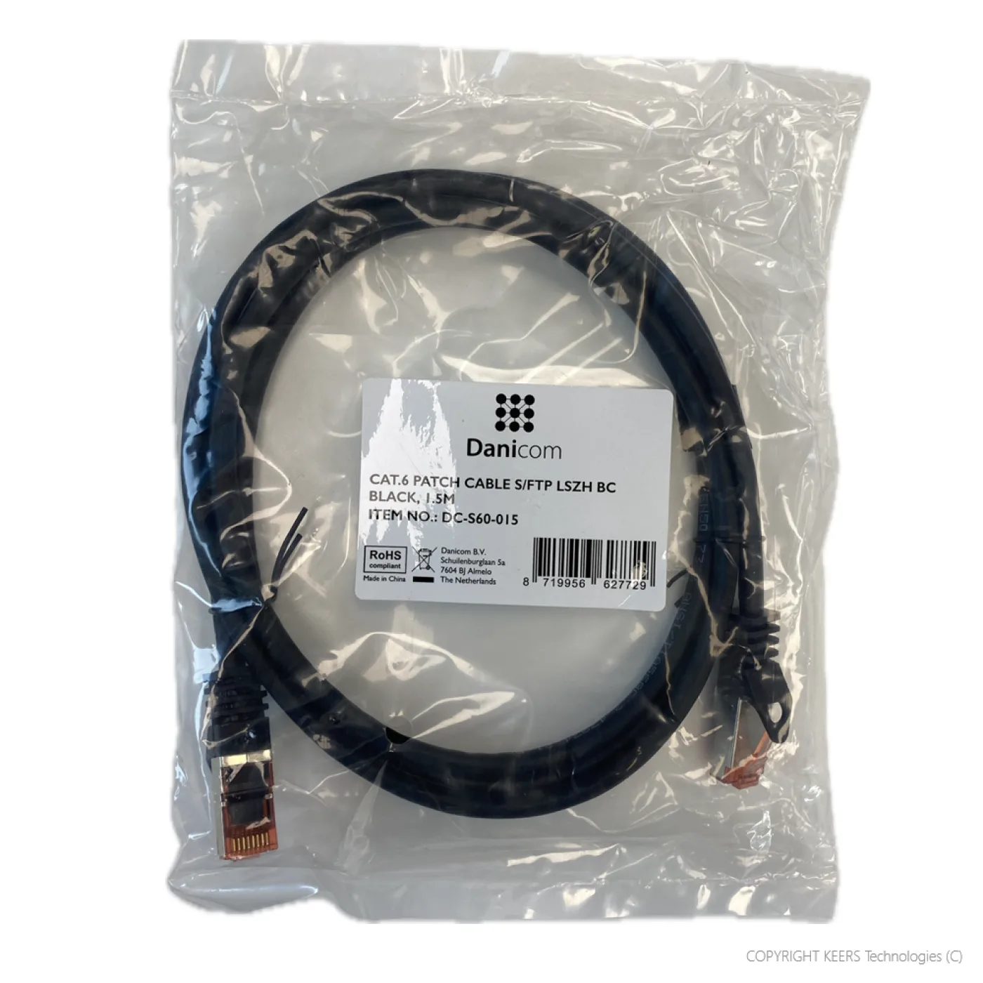 KT-DC-S60-015 - Danicom CAT.6 Patch Cable S/FTP 1.5m black - 1