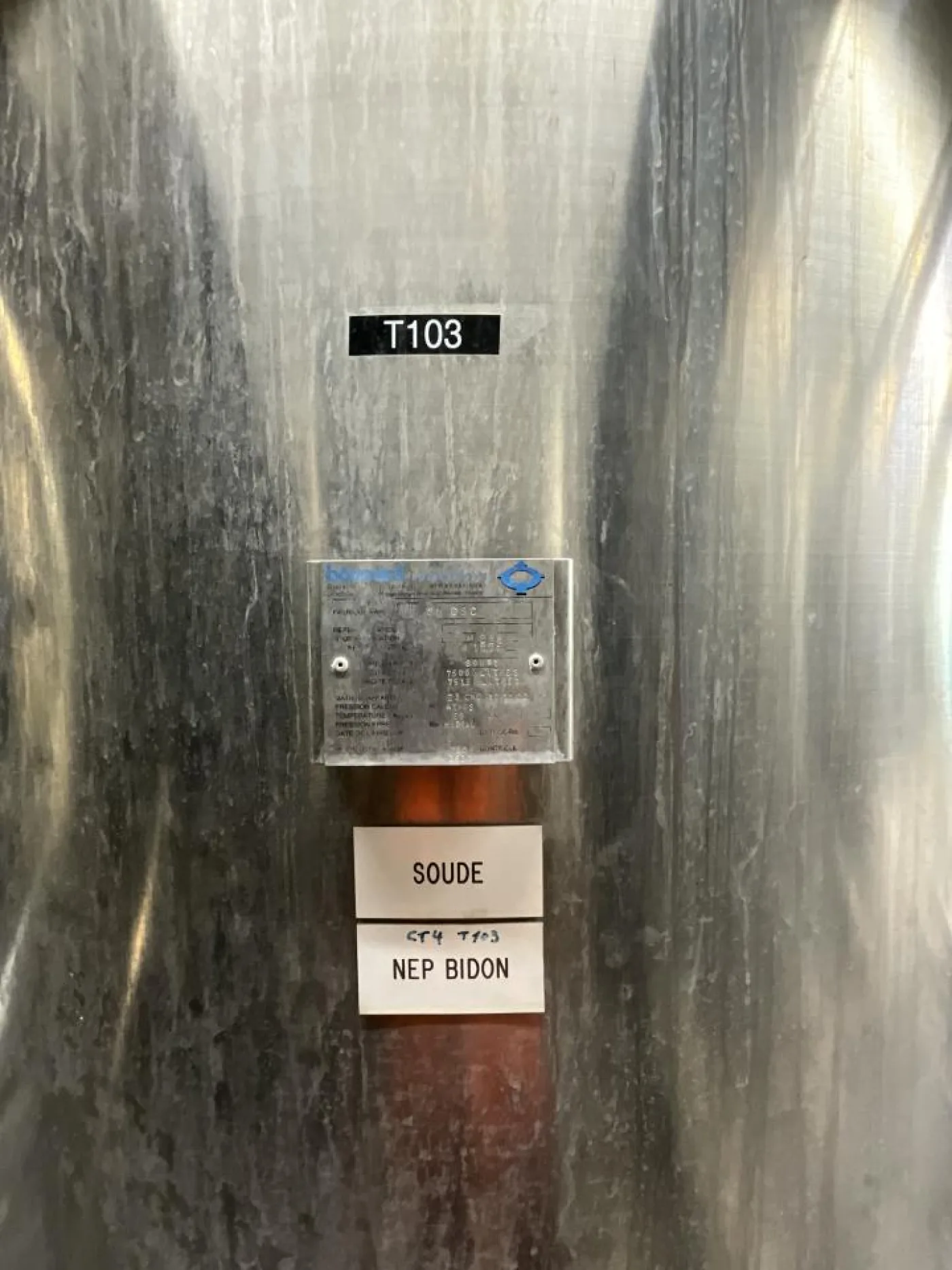 1996 Boccard Boccard 7500 Litre Stainless Steel Vertical Caustic Water Storage Tank - S - 6