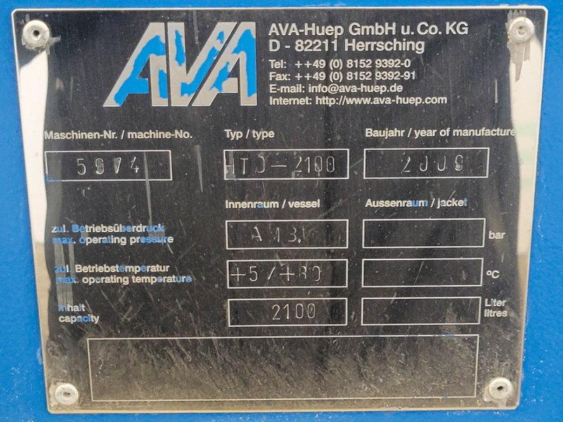 Ava-Huep HTC2100 - Powder turbo mixer
