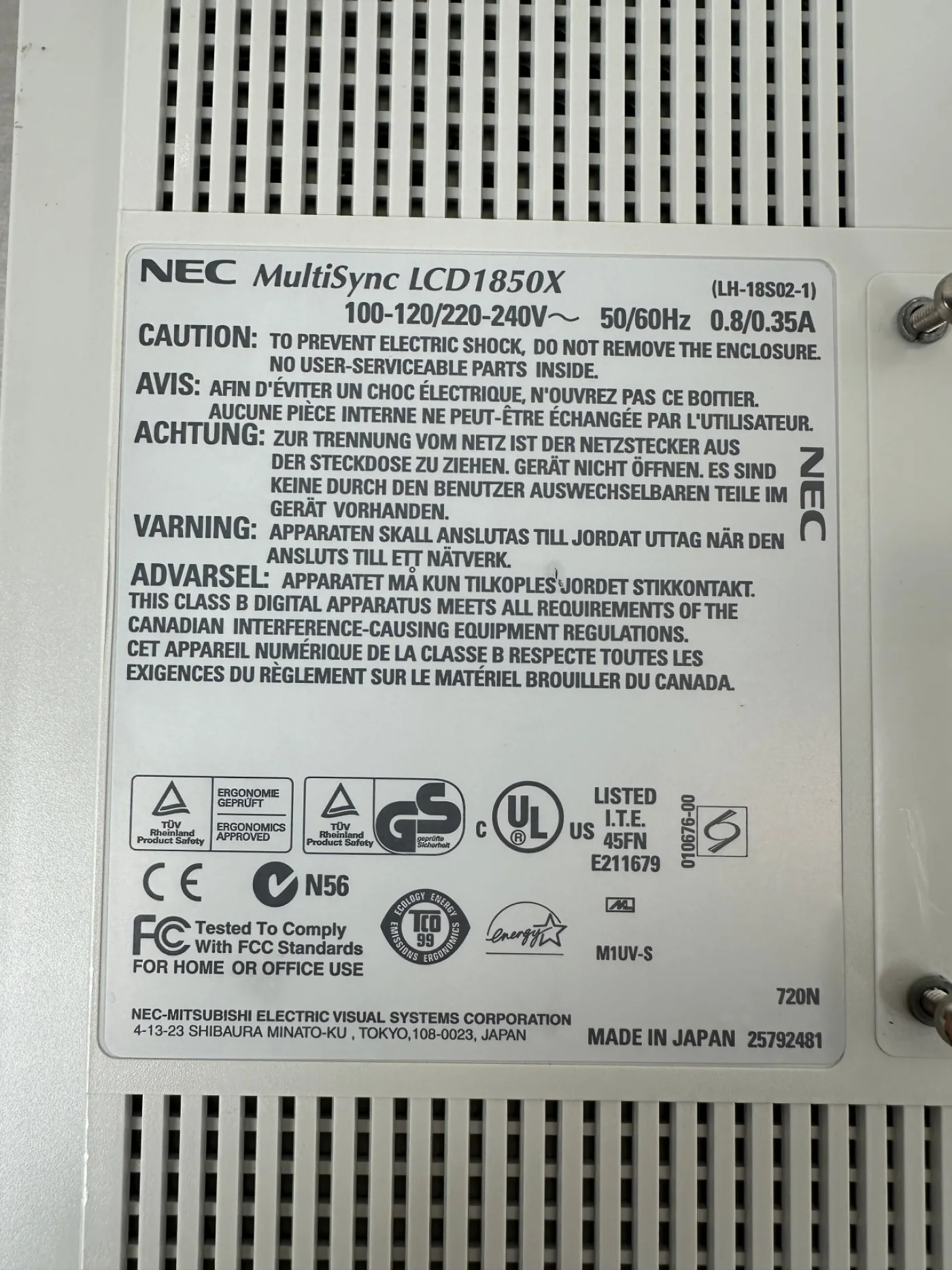 NEC MultiSync LCD1850X Medizinischer Monitor - 4