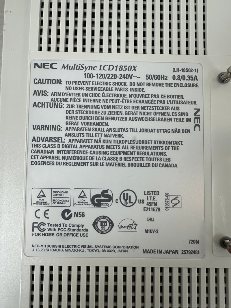 NEC MultiSync LCD1850X Medizinischer Monitor