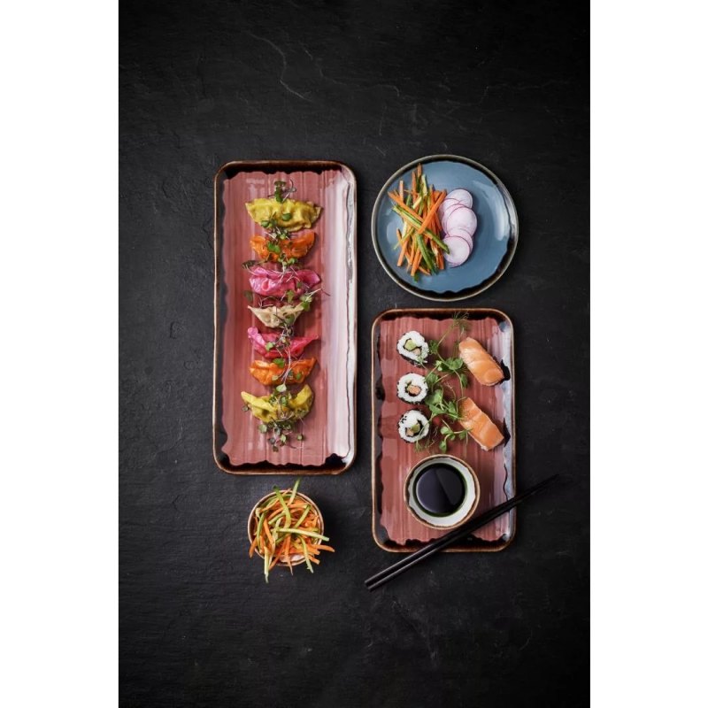 Dudson Harvest Plum Organic Rectangular Plate 10.6X6.3 inch Box 12 - islandcatering