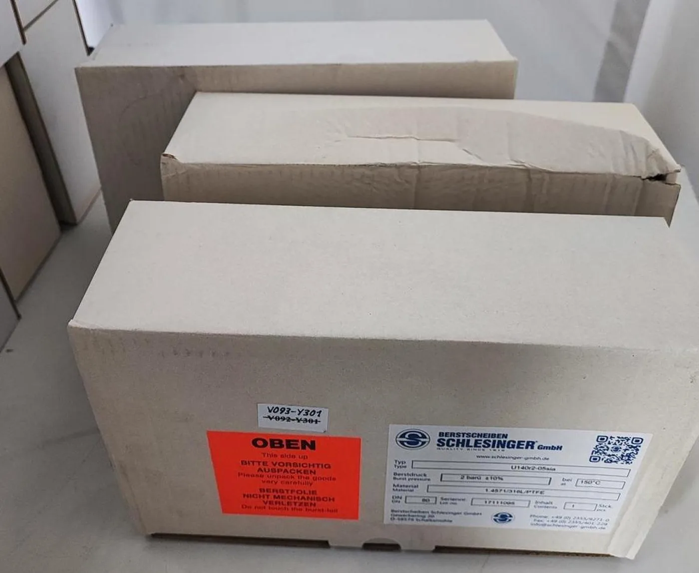 SCHLESINGER Berstscheiben U140r2-05sia Berstdruck: 2 barü ±10% 1.4571/316L/PTFE DN80 - 2