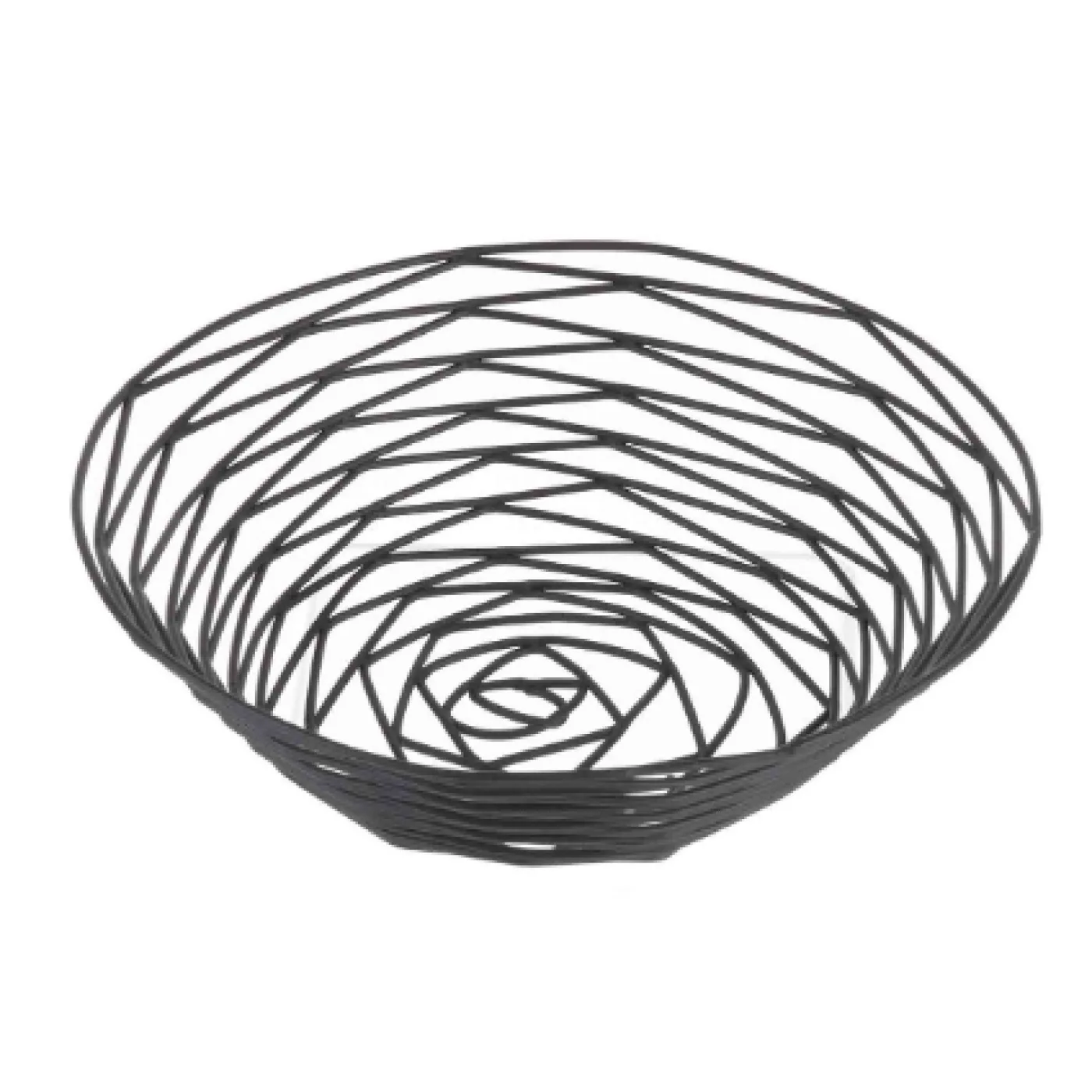 Table Craft Artisan Collection Round Basket, Black Powder Coated Steel 20.5 x 20.5 x 5.5cm - islandcatering - 1