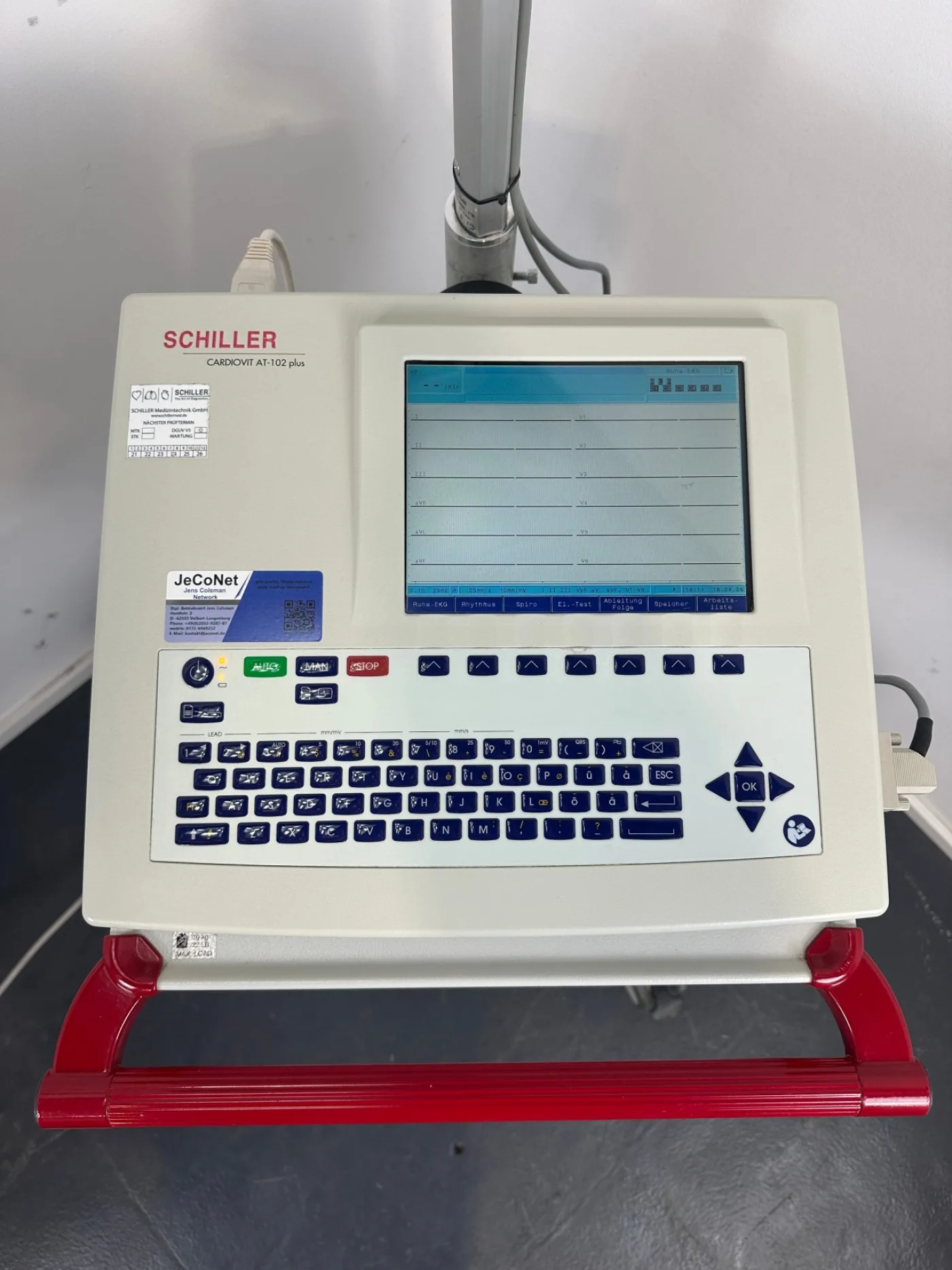 Schiller Cardiovit AT-102 Plus EKG Schreiber & Sauganlage Strässle DT100 inkl. Fahrwagen - 2