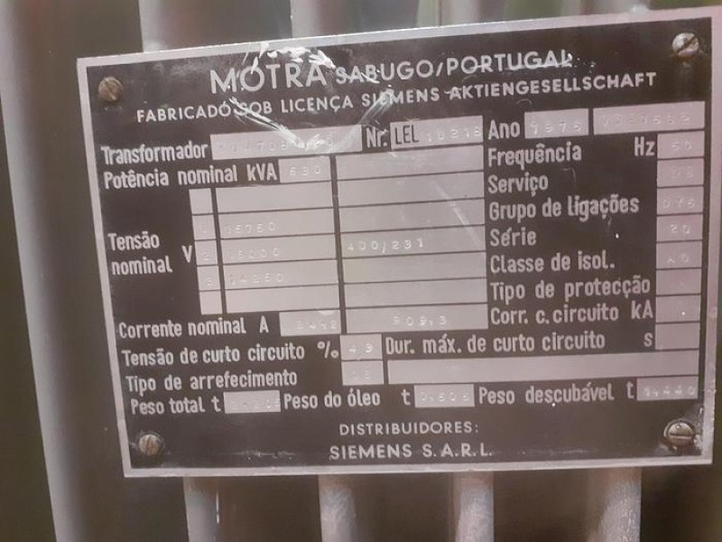 Transformador de eletricidade de 630 Kva