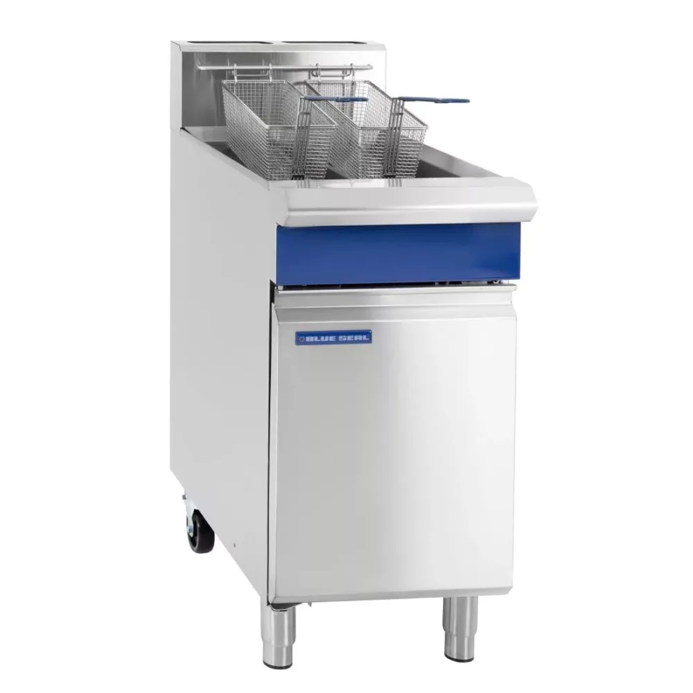 Blue Seal Twin Tank Twin Basket Free Standing Natural Gas Fryer GT46 - islandcatering