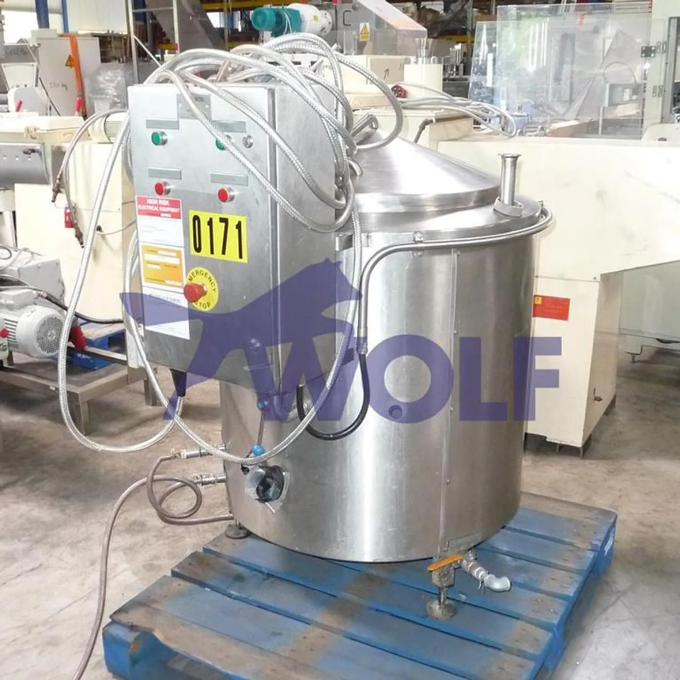 Edelstahl-Rührwerksbehälter MONDOMIX - ca- 150 Liter Inhalt mit Antrieb von unten. - 2