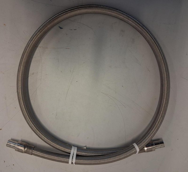 Swagelok PTFE-Teflonschlauch mit Edelstahlumflechtung – Typ SS-TH12TA12TA12-60, Länge 150 cm