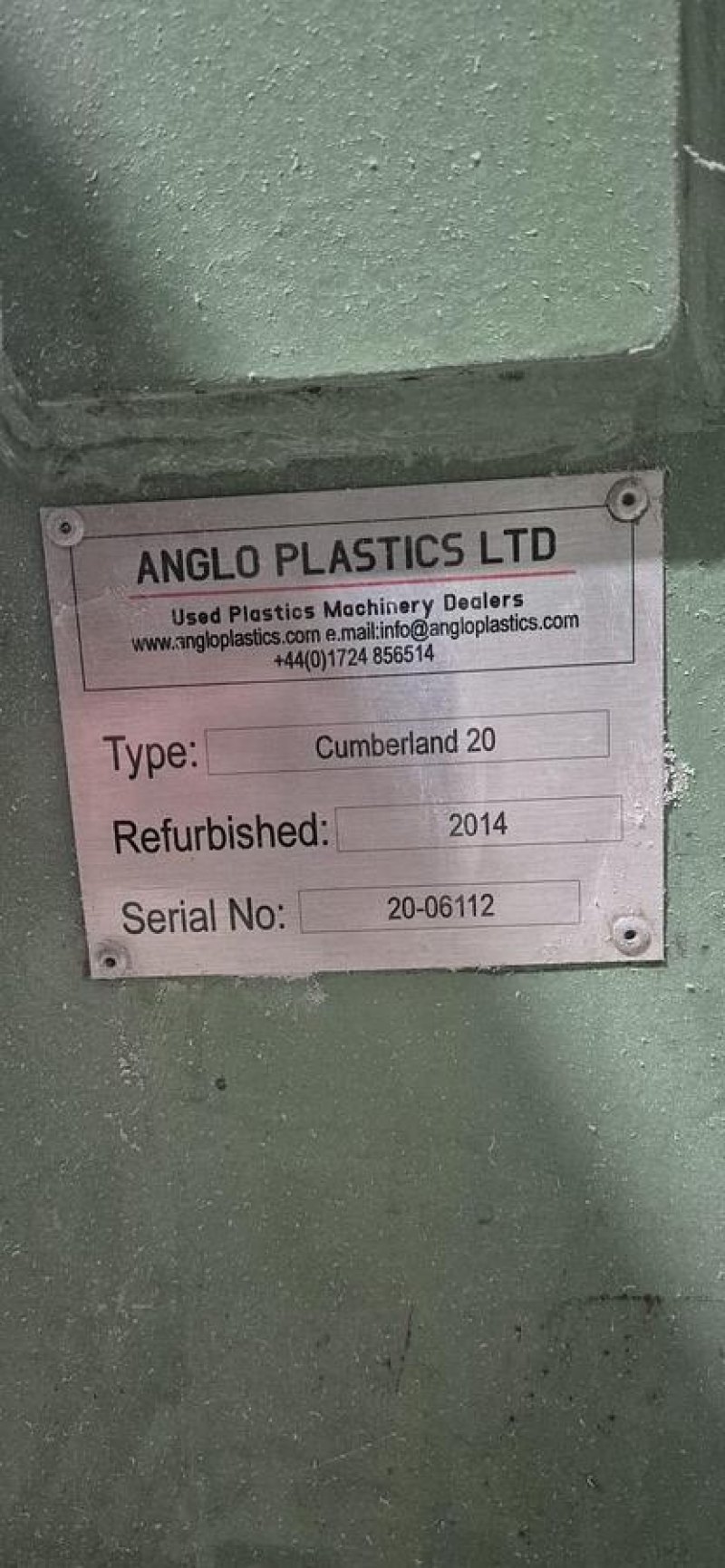 2014 Anglo Plastics Cumberland 20 Granulator