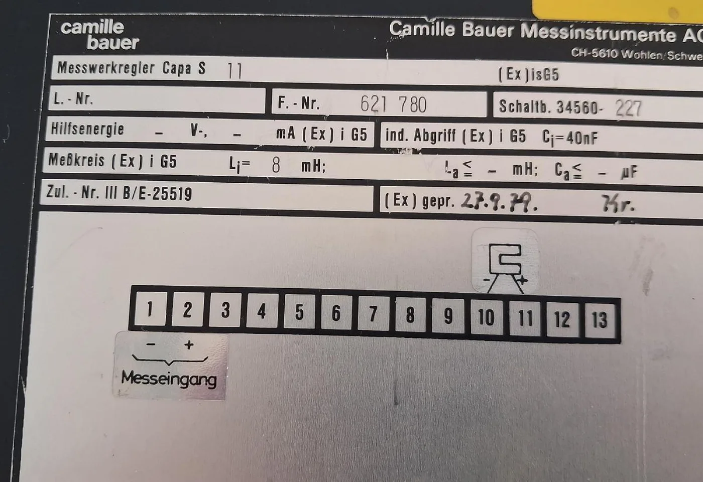 Camille Bauer Drehspulinstrument 4–20 mA 0–250 °C Panel Meter - 7