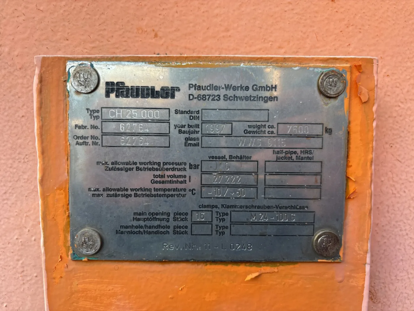 Pfaudler-werke CH25000 - Horizontal tank - 3