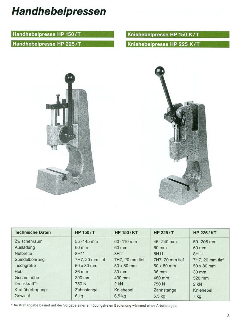 PRESSE MANUELLE "BENZING" TYPE HP-225 KT