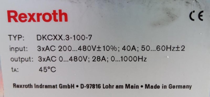 Rexroth Indramat DKCXX.3-100-7 ECO Drive Servo Controller