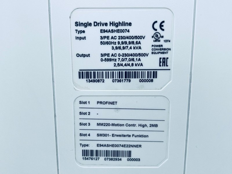 Lenze Single Drive Highline E94ASHE0074 Umrichter mit Transformer