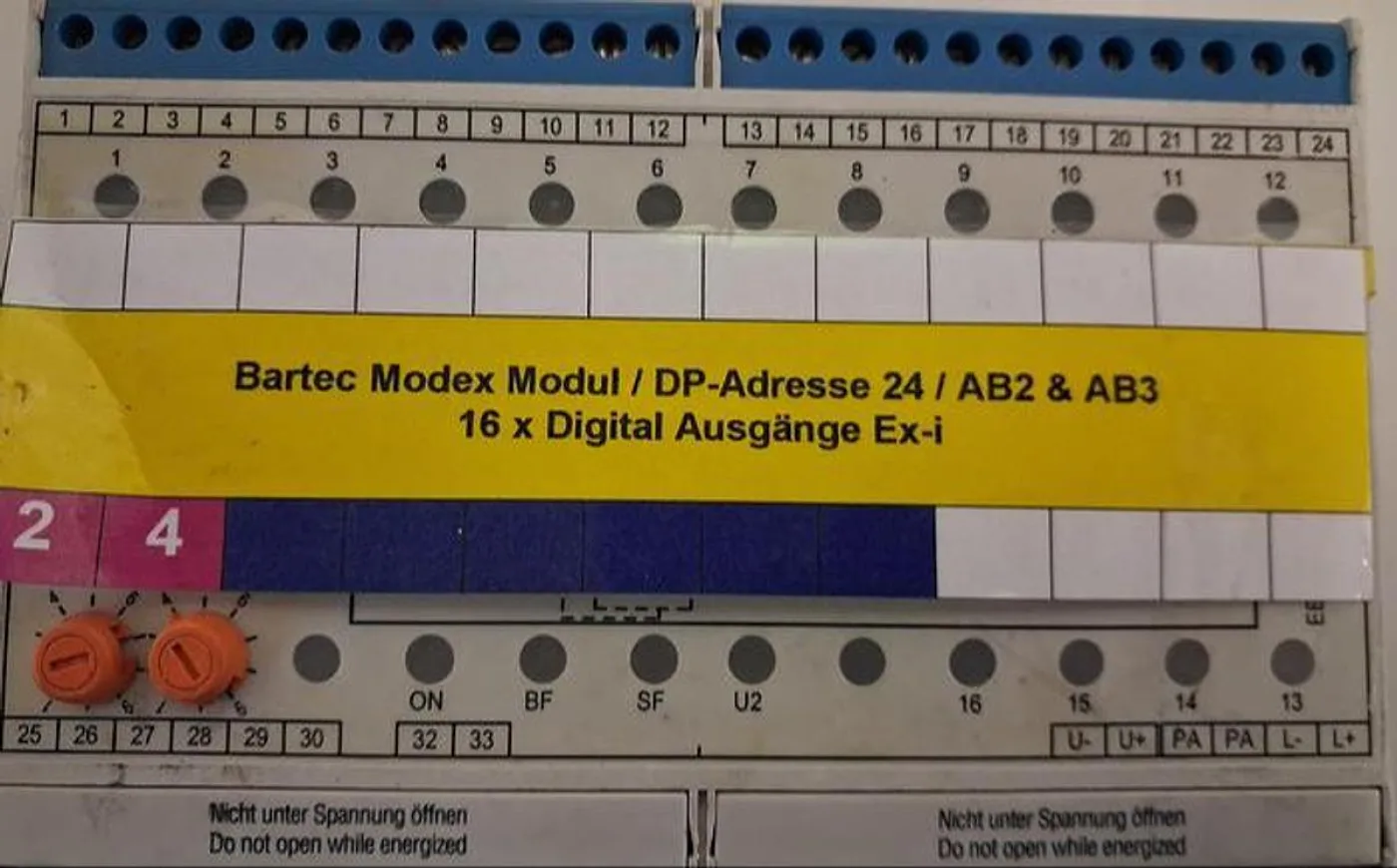 Bartec Modex PROFIBUS DP-Modul mit DP-Adresse 24 ist ein digitales Ex-i Ausgangsmodul - 3