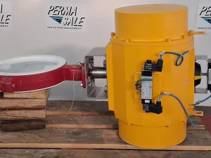 Klappenarmatur mit ELO-MATIC Pneumatikantrieb vom Typ P+F SJ 3,5 N DN250