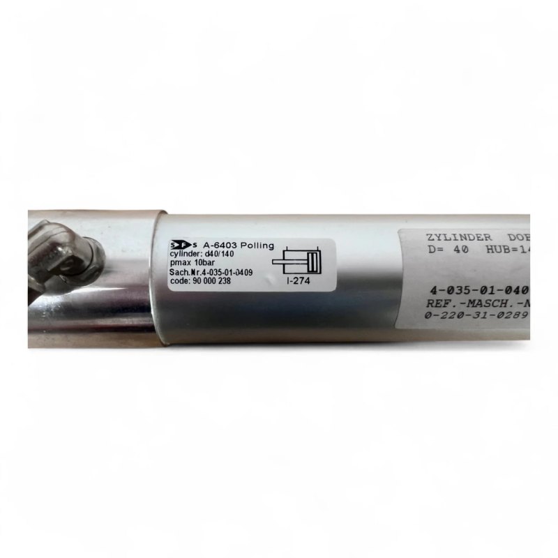 HOMAG Zylinder doppeltwirkend mit Signalerkennung D40 Hub 140 G1/8 – 4-035-01-0409