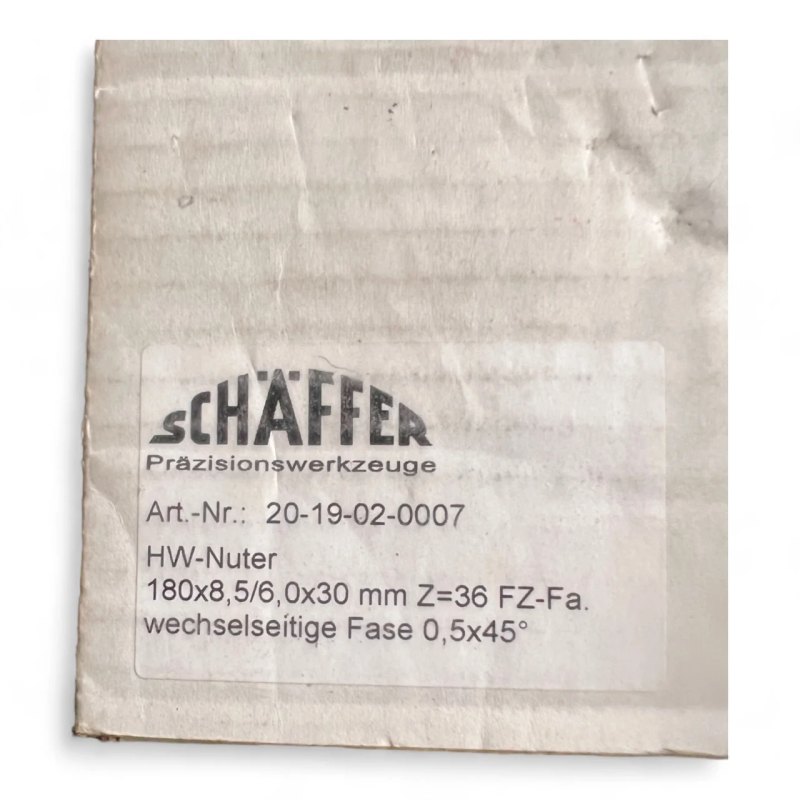 HW-Nuter 180x8,5/6,0x30 mm Z=36 FZ-Fa Schäffer