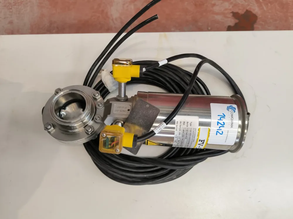 BUTTERFLY VALVE 2" PN10 STAINLESS STEEL 316L WITH PNEUMATIC ACTUATOR GEA 7330 ATEX WITH POSITION SWITCHES