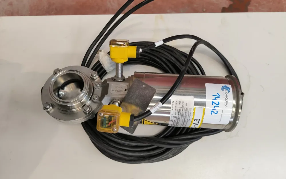 BUTTERFLY VALVE 2" PN10 STAINLESS STEEL 316L WITH PNEUMATIC ACTUATOR GEA 7330 ATEX WITH POSITION SWITCHES