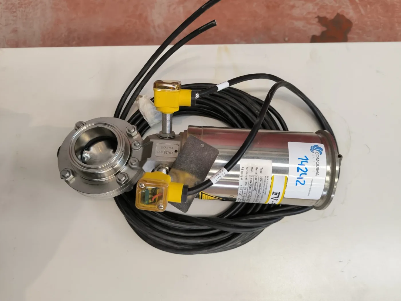 BUTTERFLY VALVE 2" PN10 STAINLESS STEEL 316L WITH PNEUMATIC ACTUATOR GEA 7330 ATEX WITH POSITION SWITCHES - 1