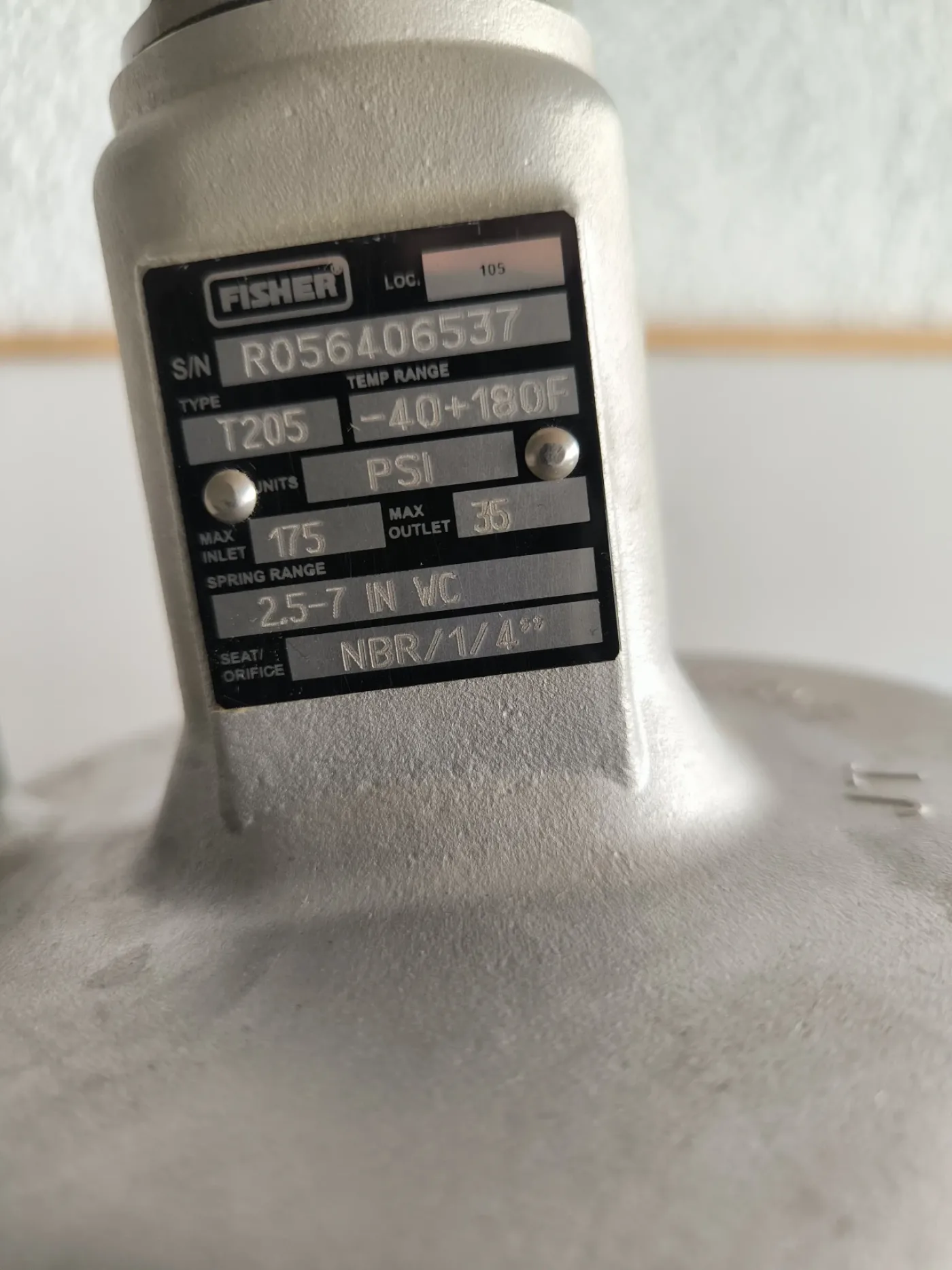 FISHER T205 TANK INERT GAS REGULATOR - 6