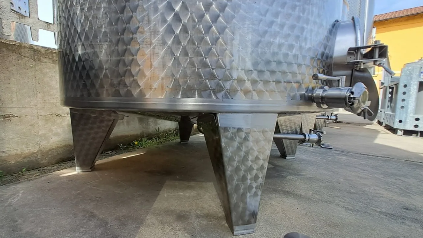 STAILESS STEEL TANK CAPACITY LITERS 5000 (50 HL) STORAGE/VINIFICATION MODEL, CONICAL BOTTOM WITH BAND, NEW EQUIPMENT - 4