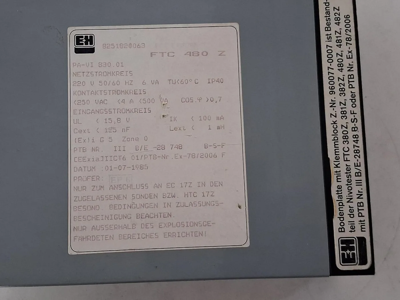 Endress+Hauser FTC 480 Z Level Switch Amplifier - 4