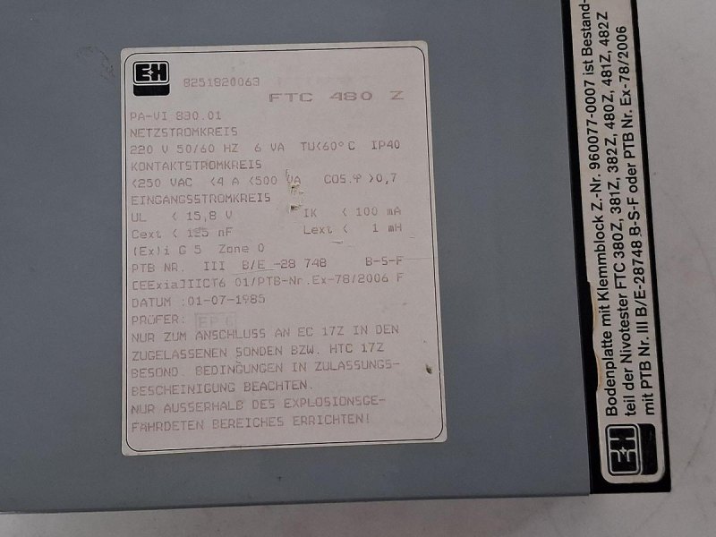 Endress+Hauser FTC 480 Z Level Switch Amplifier