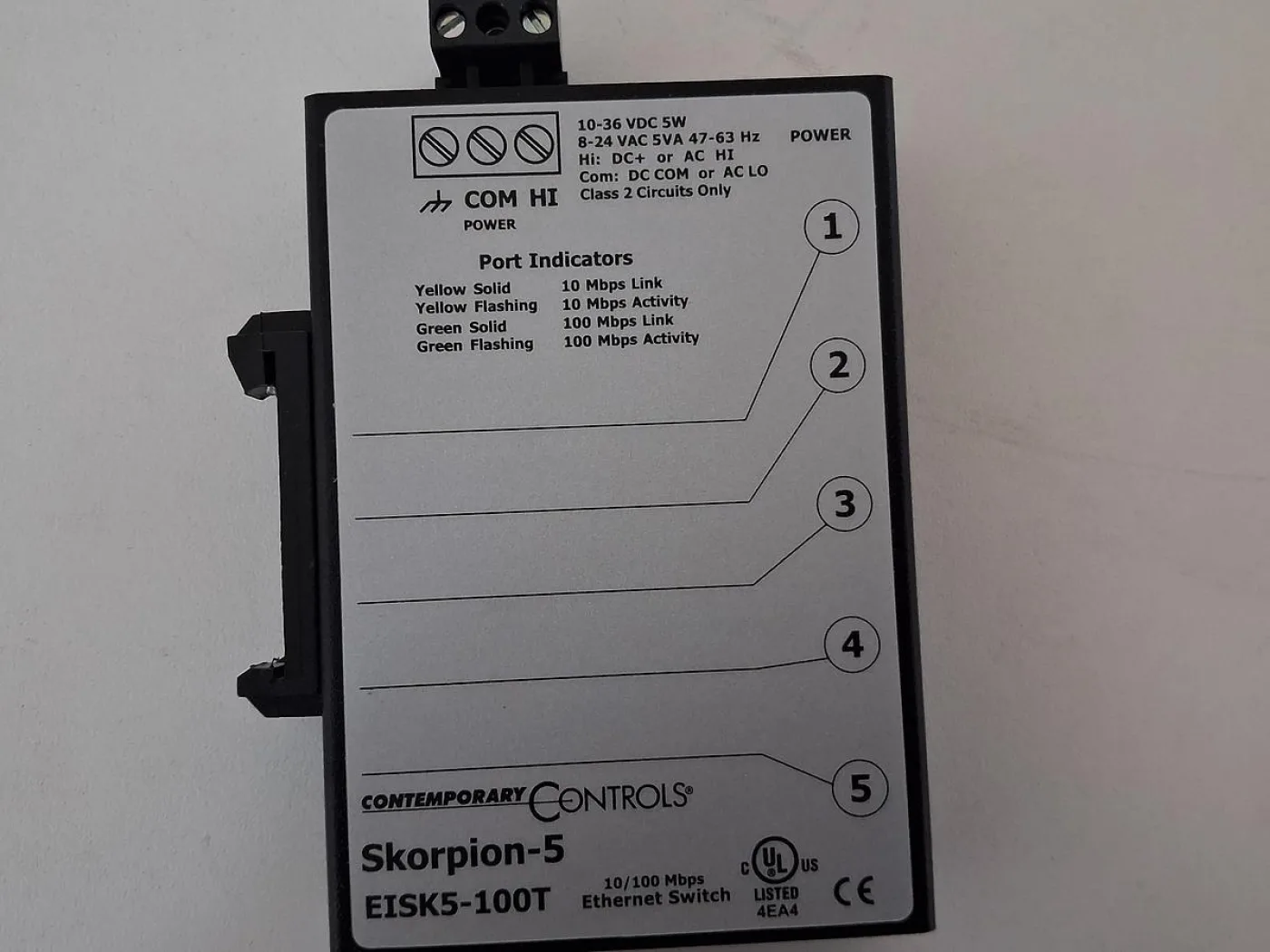 Contemporary Controls Skorpion-5 EISK5-100T Industrial Ethernet Switch - 5