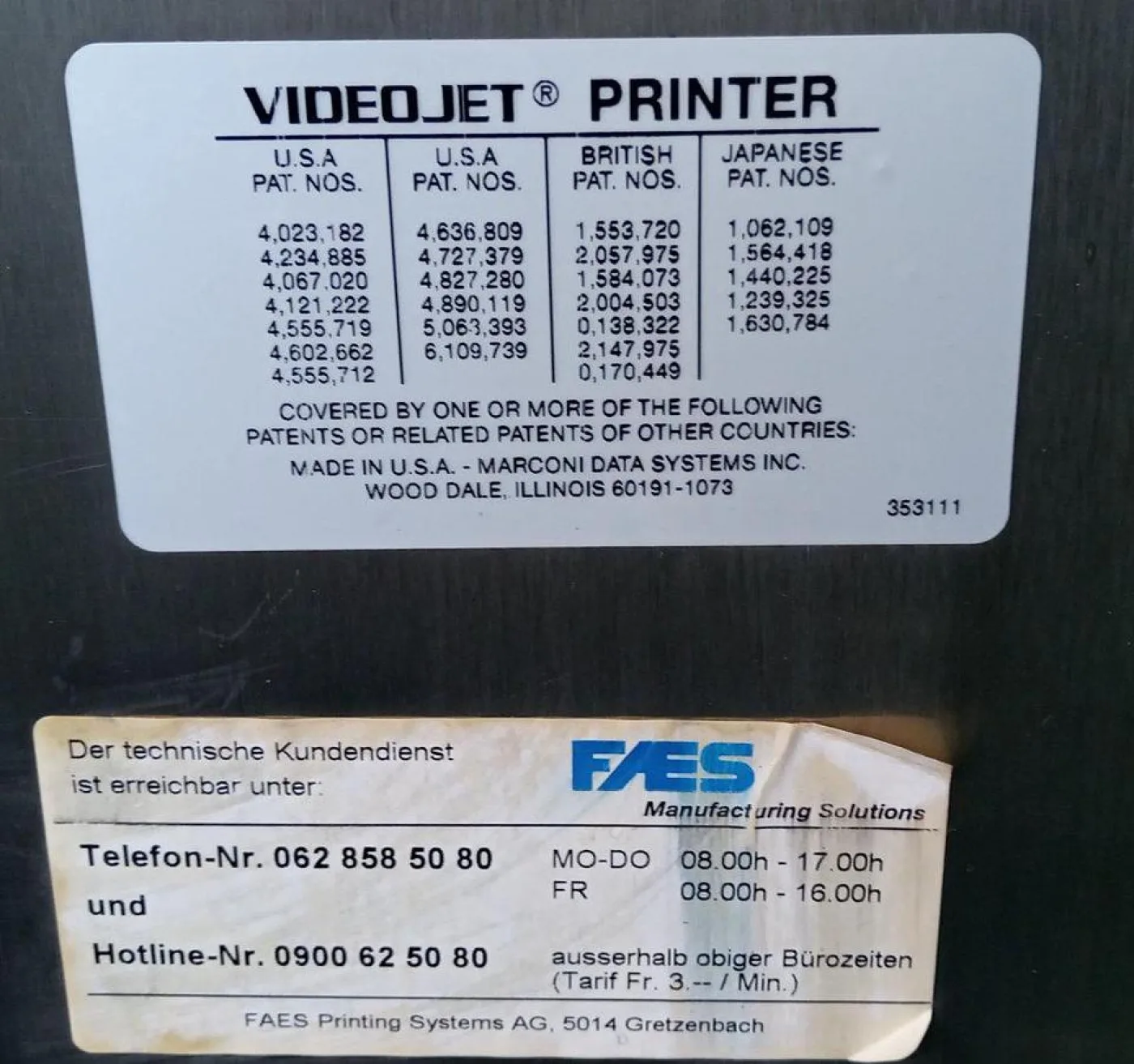 VideoJet Excel Serie 1000 Tinten-Jet-Coder-Drucker mit Fahrgestell - 4
