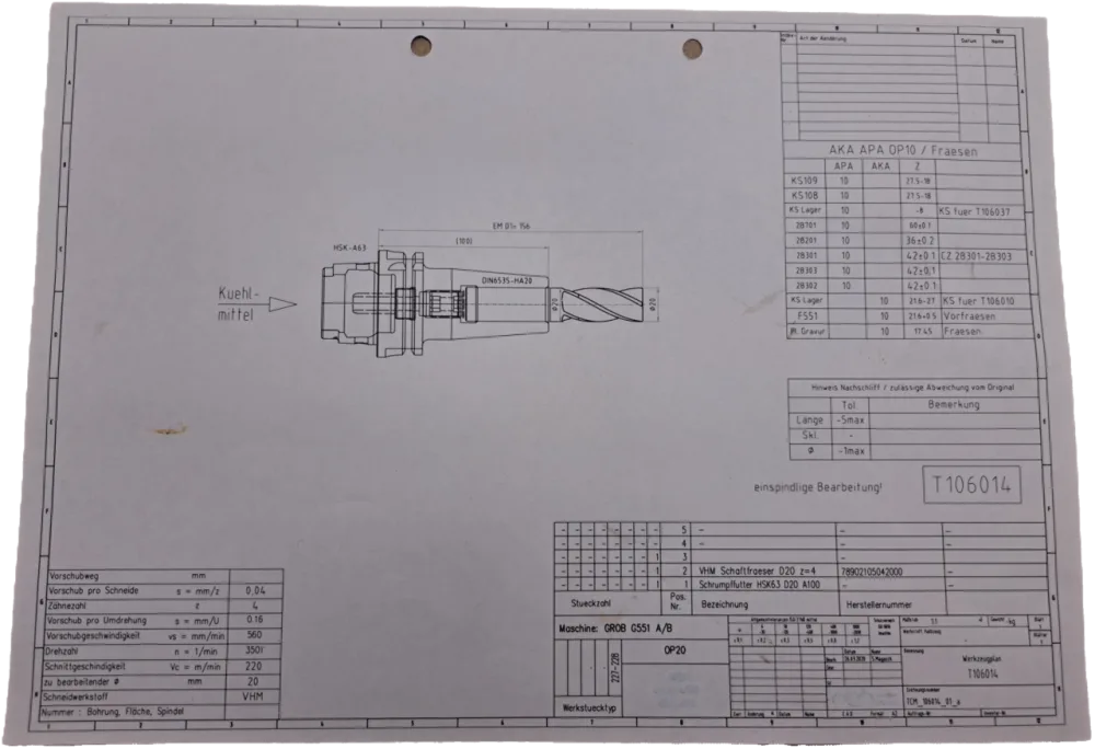 Komet VHM Schaftfraeser D20 Z=4