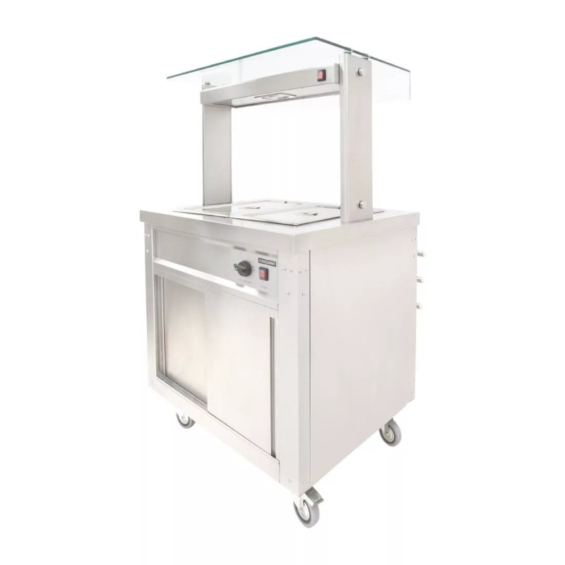 Parry Hot Cupboard with Dry Bain Marie Top and Quartz Heated Gantry FS-HB2PACK - islandcatering