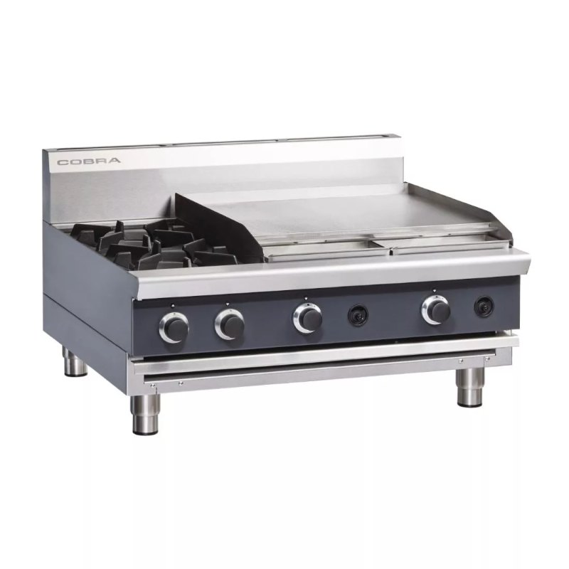 Blue Seal Cobra Countertop LPG Hob with Griddle C9B-B - islandcatering