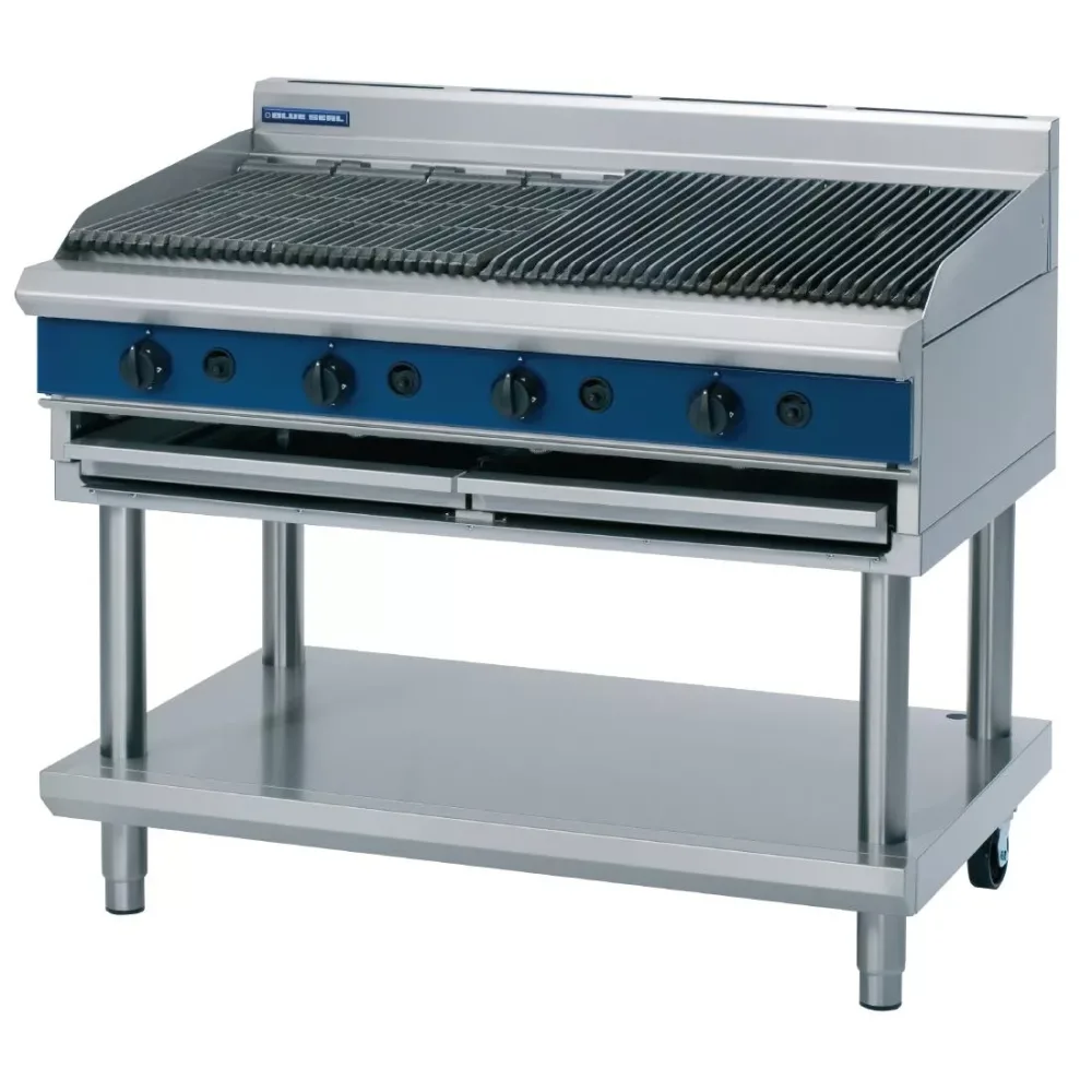 Blue Seal Evolution Chargrill with Leg Stand LPG 1200mm G598-LS/L - islandcatering