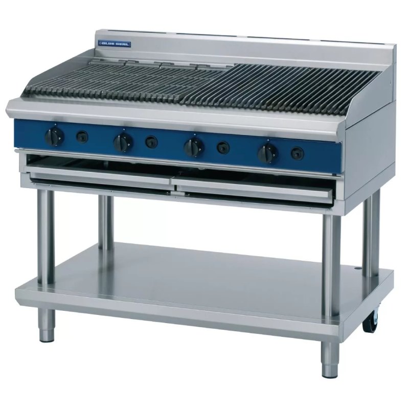 Blue Seal Evolution Chargrill with Leg Stand LPG 1200mm G598-LS/L - islandcatering