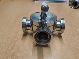 REMOVABLE THREE-WAY STAINLESS STEEL MALE TAP/PORT, SECOND HAND EQUIPMENT