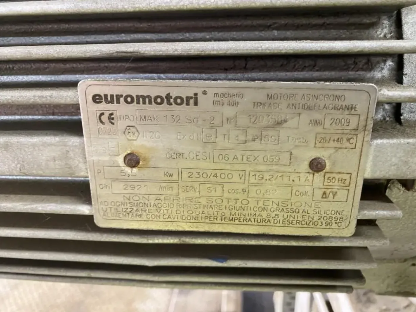 USED BUSCH PANDA WV 2000 C 0EC ZZTZ ATEX VACUUM PUMP - 4