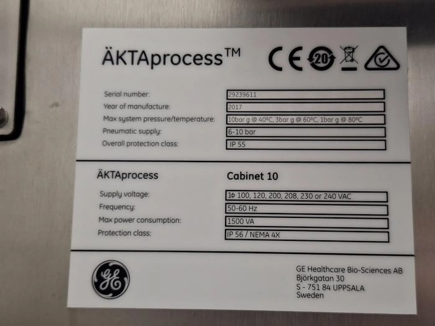 GE Healthcare AKTAprocess 1/2' Liquid Chromatography System - 3