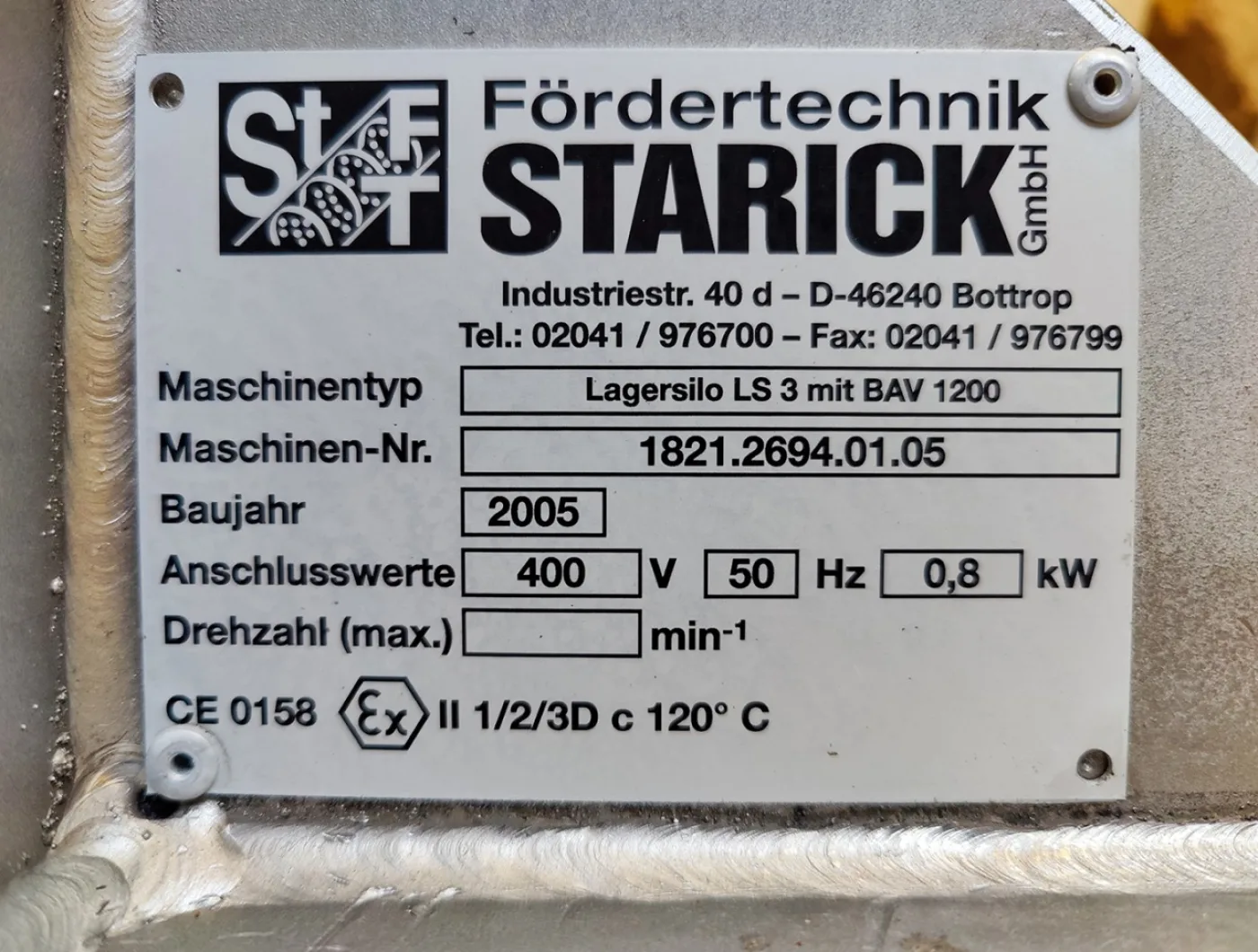 Starick Fördertechnik GmbH 3000 Ltr. - Silo - 4