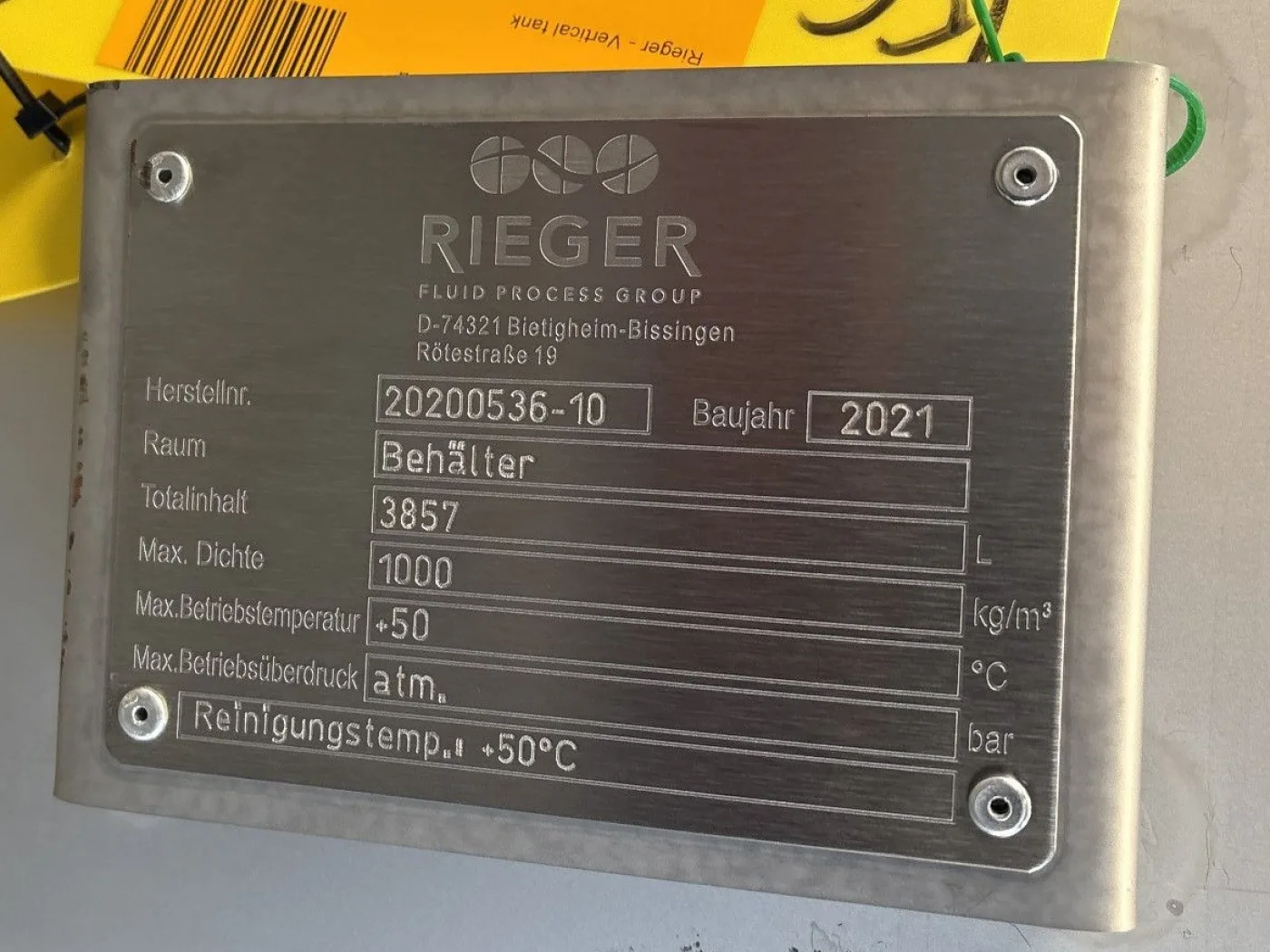 Rieger 3850 L - Vertical tank - 2