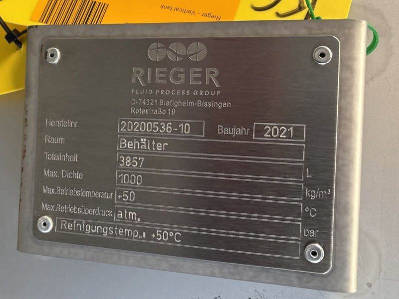 Rieger 3850 L - Vertical tank