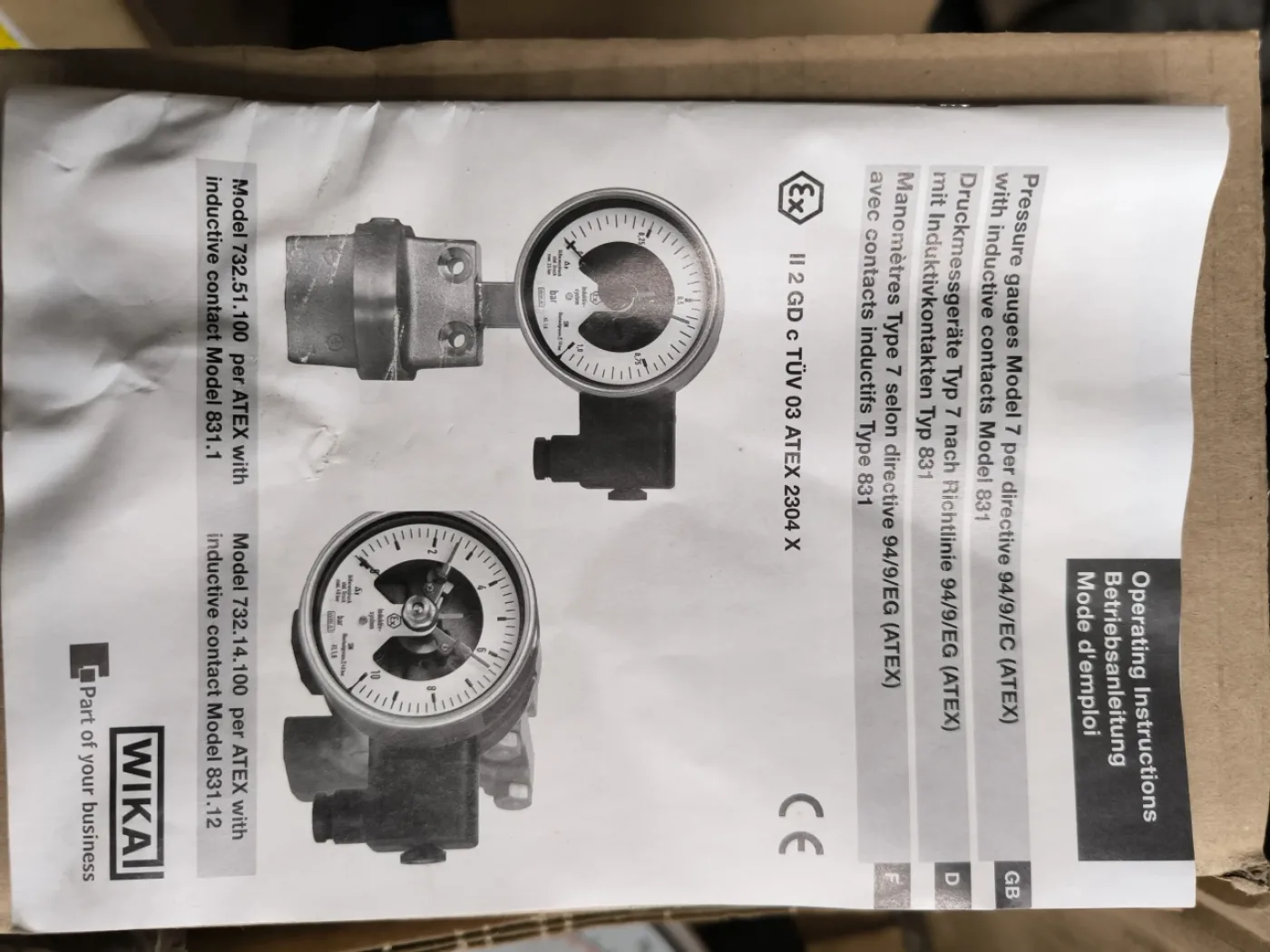 PRESSURE GAUGE WIKA 831.1 ATEX - 3