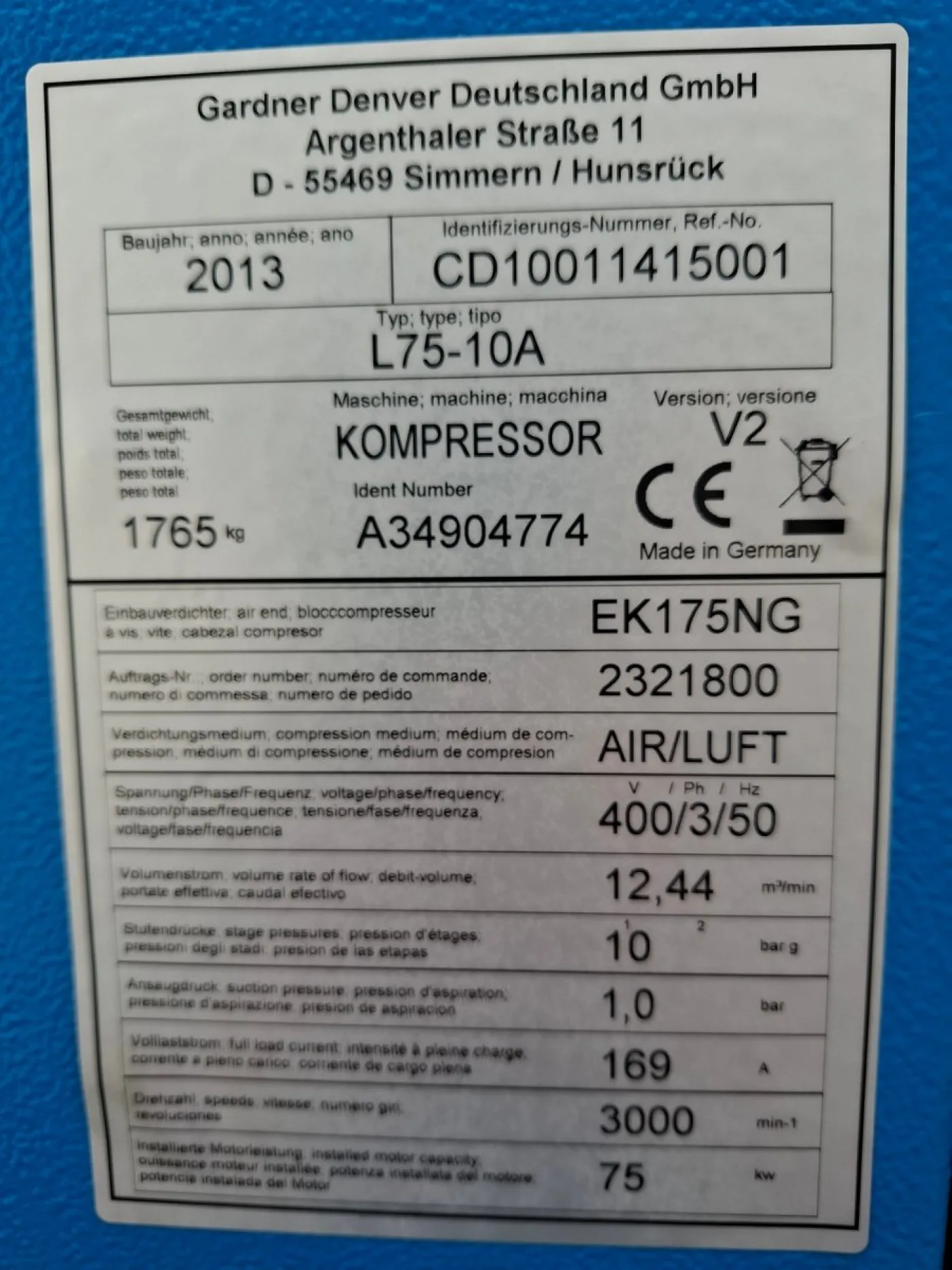CompAir Schraubenkompressor L75-10A - 7