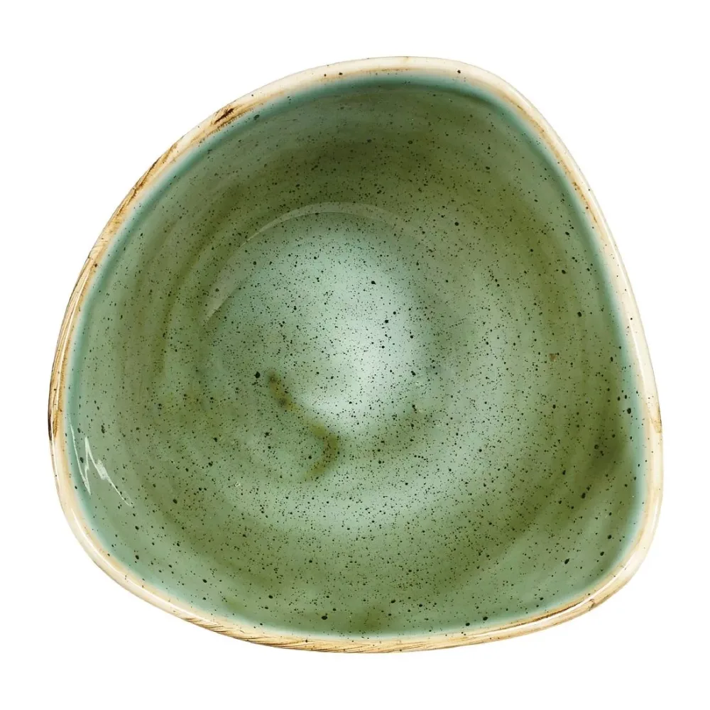 Churchill Stonecast Triangular Bowls Samphire Green 153mm (Pack of 12) - islandcatering