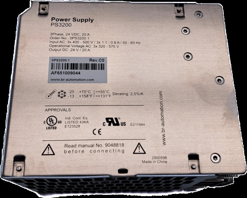 B&R 0PS3200.1 24 VDC Netzteil, 3-phasig, 20 A, Eingang 400 bis 500 VAC