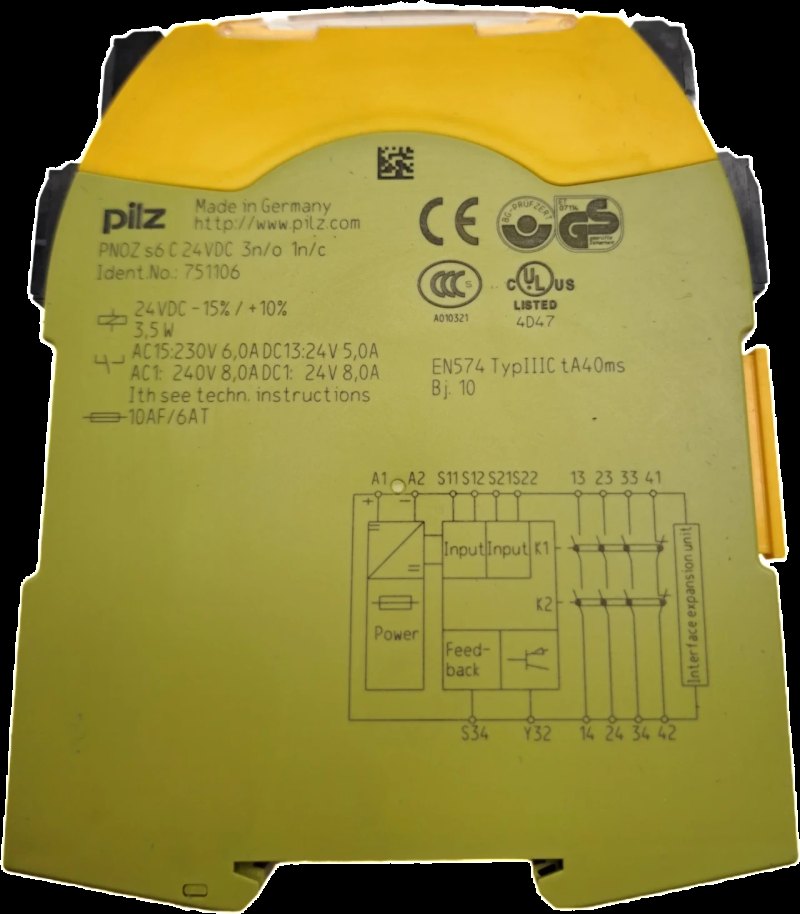 Pilz 751106 PNOZ s6 C 24VDC 3 n/o 1 n/c