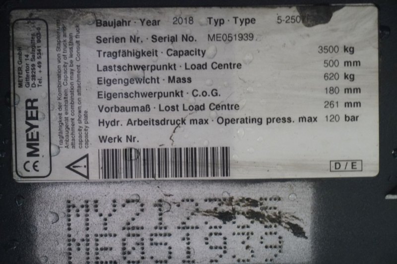 Zinkenverstellgerät drehbar Meyer 5-2507F-Z BREITE:1210mm (2018)